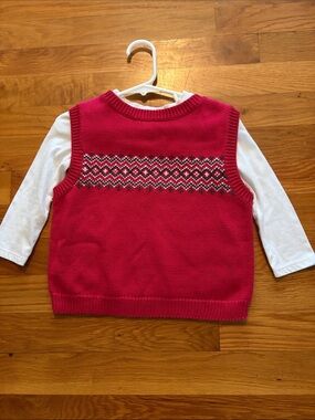 Petit Ami Christmas Sweater Vest Set
